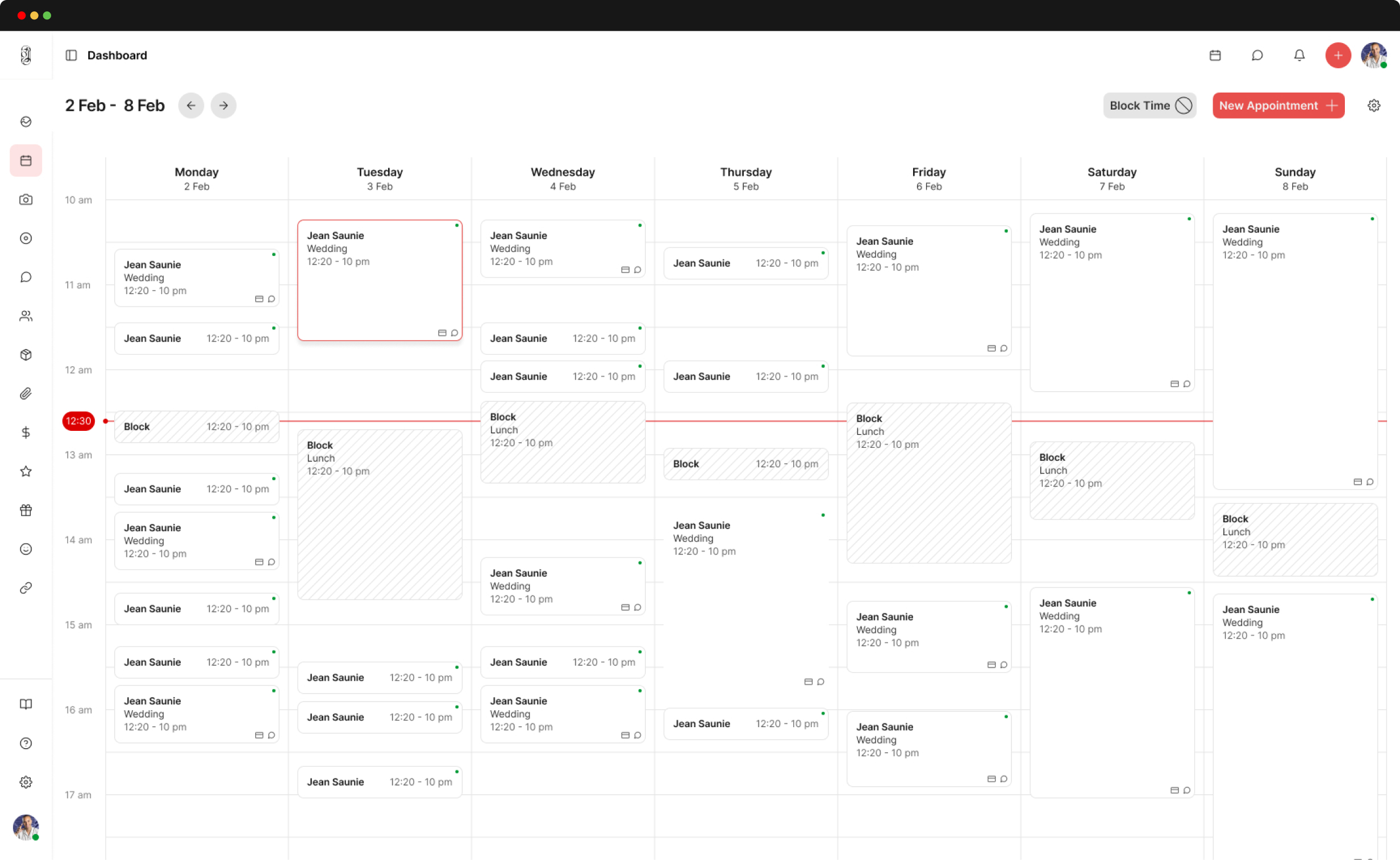 Calendrier de réservation Glamfinder